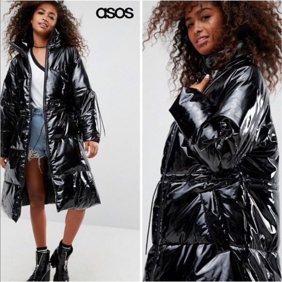 patent puffer jacket